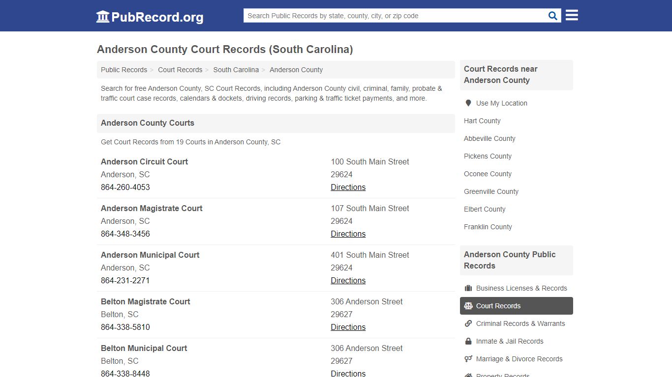 Anderson County Court Records (South Carolina)